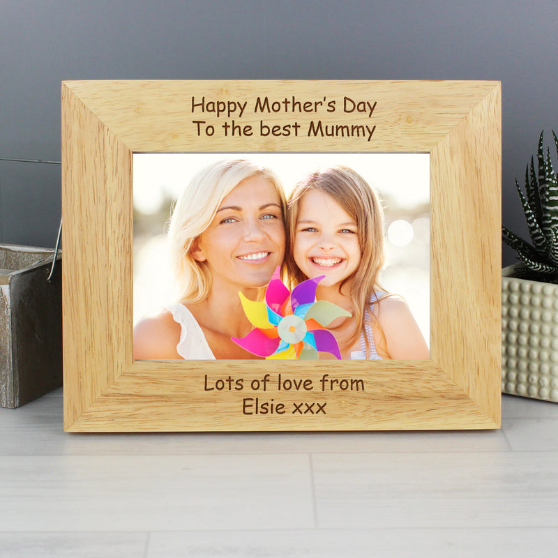 Personalised 5x7 Landscape Wooden Photo Frame