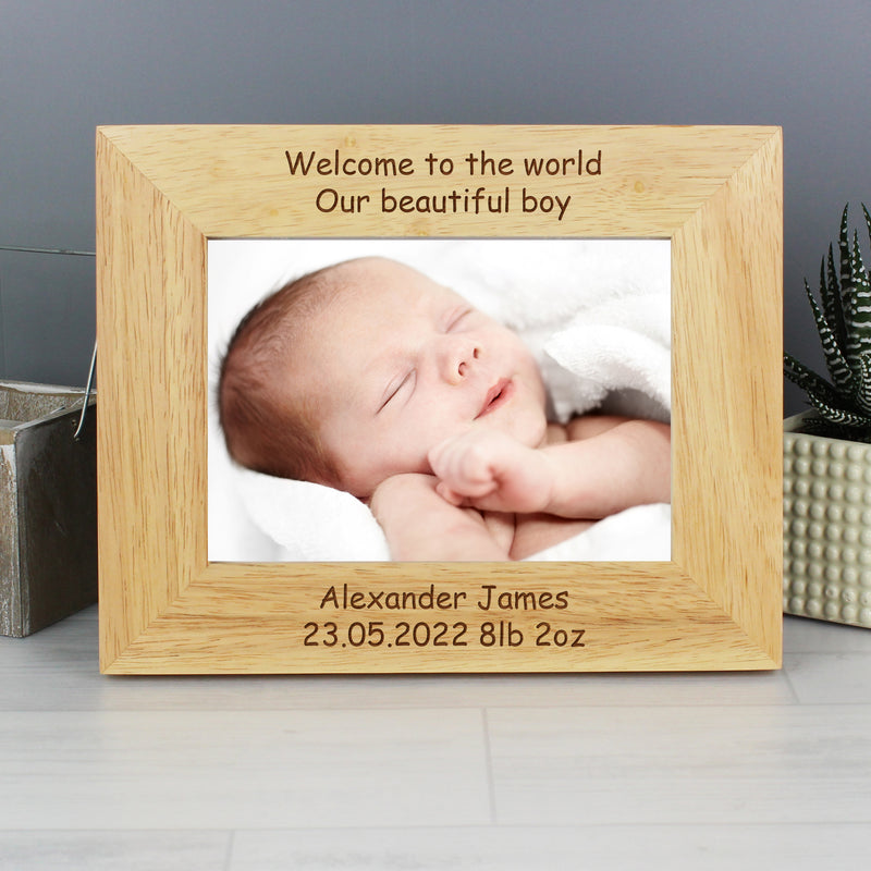 Personalised 5x7 Landscape Wooden Photo Frame