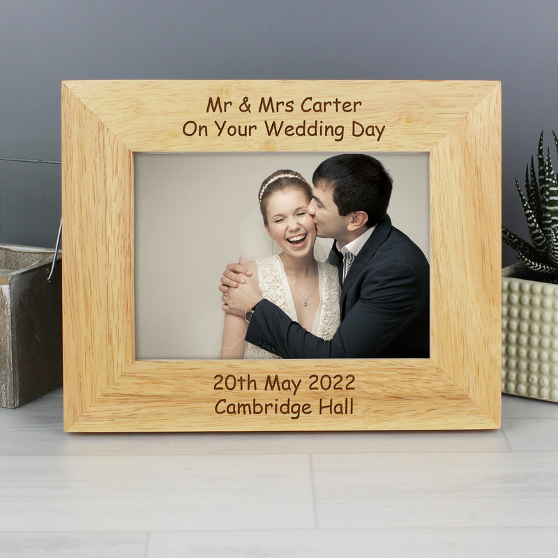 Personalised 5x7 Landscape Wooden Photo Frame