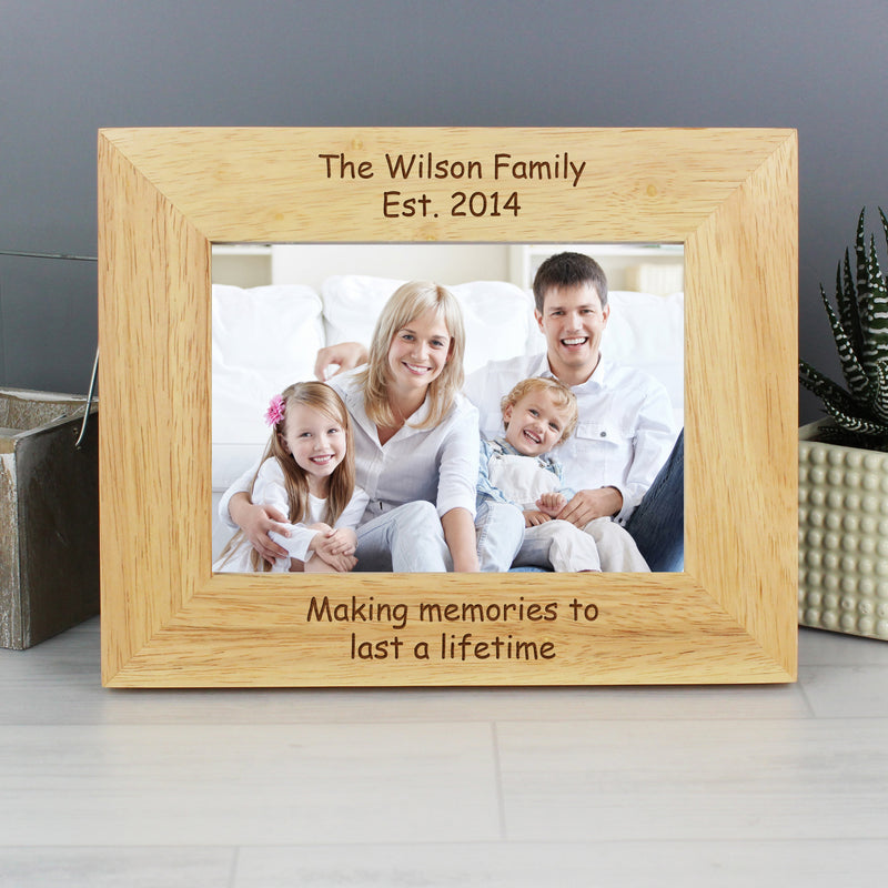 Personalised 5x7 Landscape Wooden Photo Frame