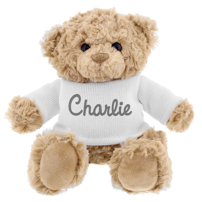 Personalised Name Only Teddy Bear - Grey