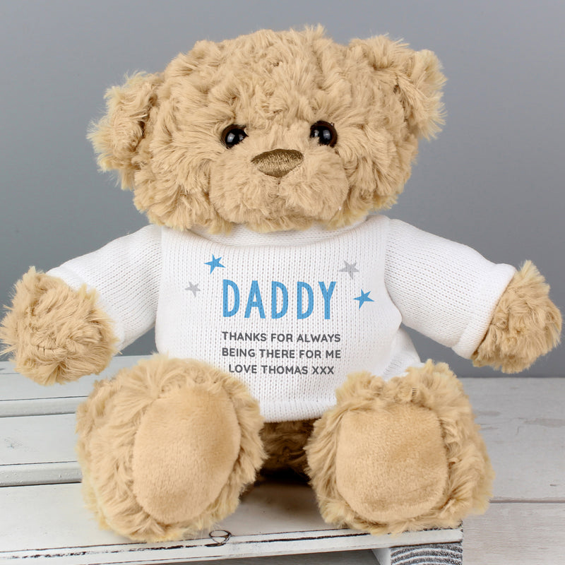 Personalised Blue Message Teddy Bear