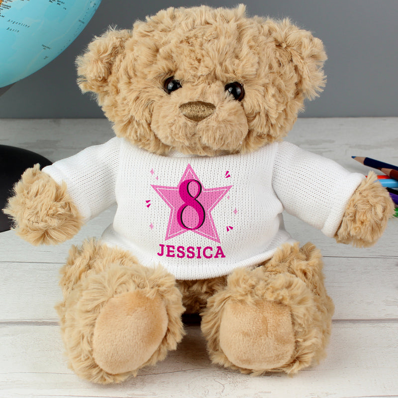 Personalised Pink Birthday Teddy Bear