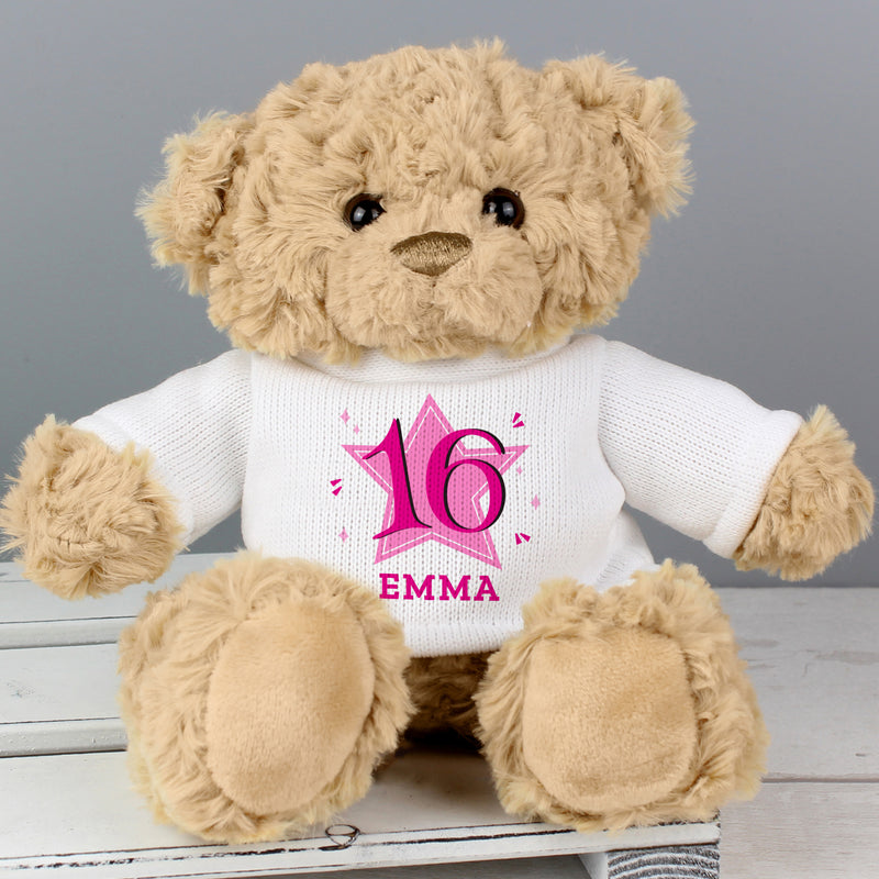 Personalised Pink Birthday Teddy Bear