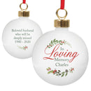 Personalised In Loving Memory Wreath Bauble