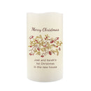 Personalised Christmas Floral LED Candle