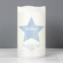 Personalised Stitch & Dot Baby Boy Nightlight LED Candle