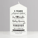 Personalised Typography Anniversary Pillar Candle