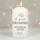 Personalised Fineline Floral Pillar Candle
