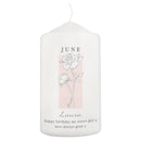 Personalised Birth Flower Pillar Candle