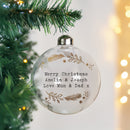 Personalised Gold Wreath Glass Bauble