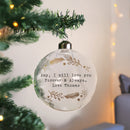 Personalised Gold Wreath Glass Bauble