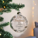 Personalised First Christmas As... Glass Bauble