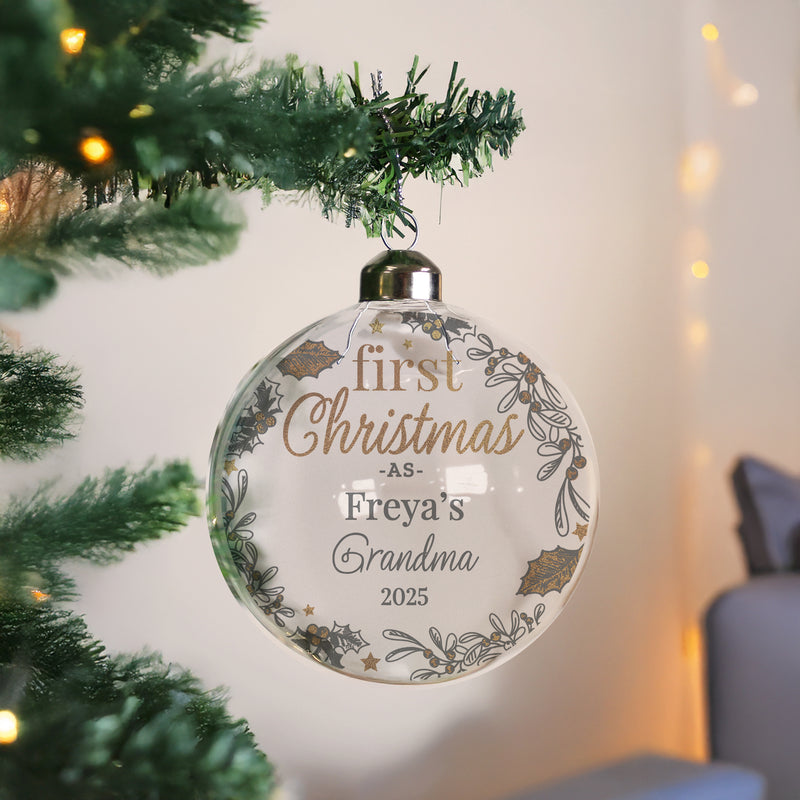 Personalised First Christmas As... Glass Bauble