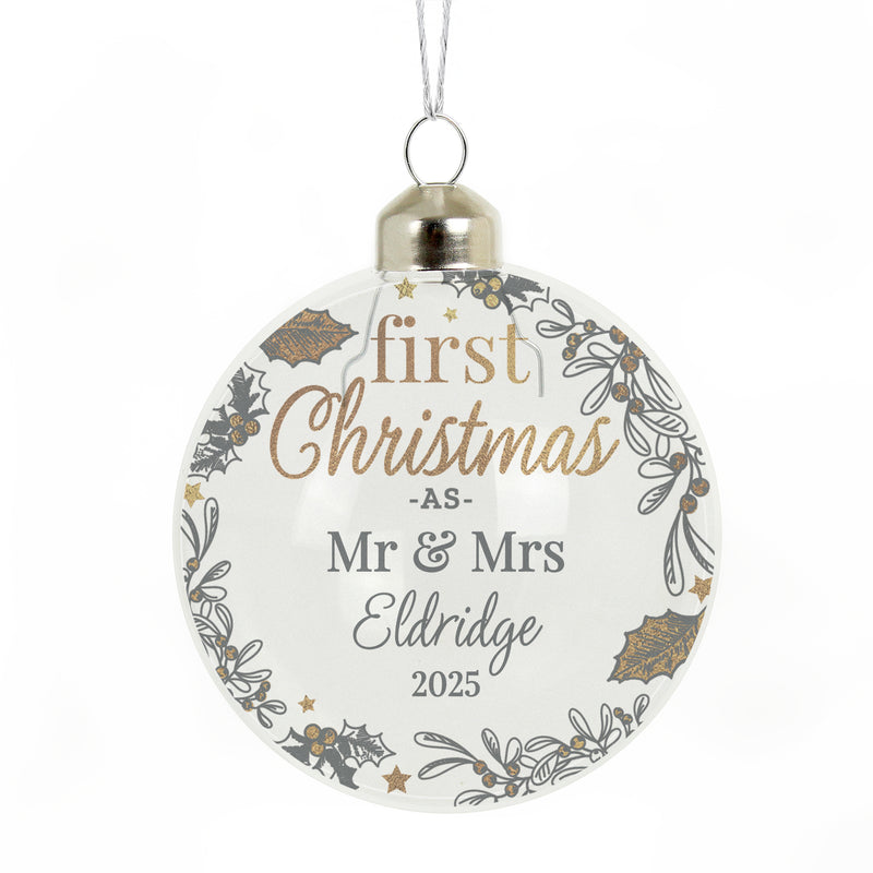 Personalised First Christmas As... Glass Bauble