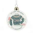 Personalised Cosy Christmas Glass Bauble