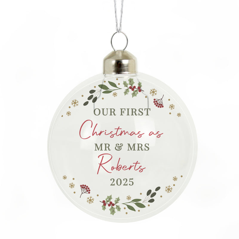 Personalised Christmas Glass Bauble