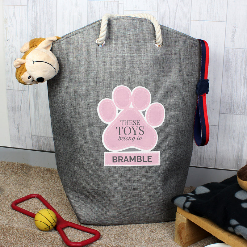 Personalised Pink Pets Storage Bag