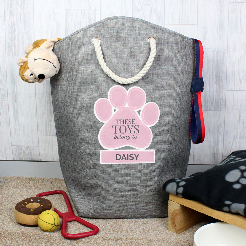 Personalised Pink Pets Storage Bag