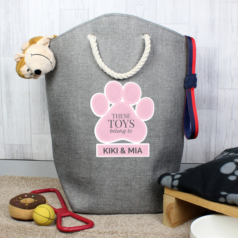 Personalised Pink Pets Storage Bag