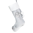 Personalised Baby Polar Bear Luxury Silver Grey Stocking