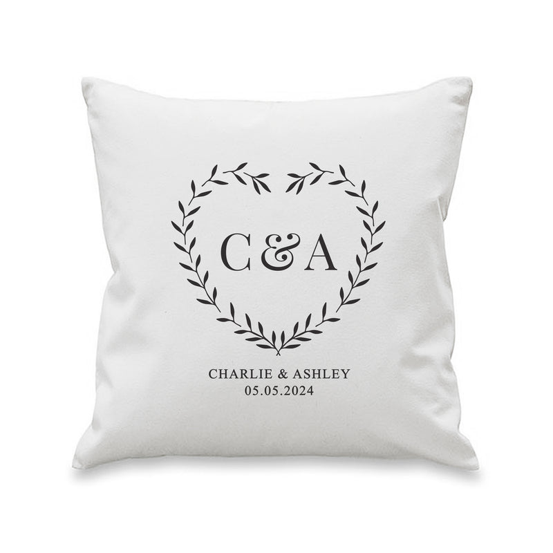Personalised Grey Heart Cushion