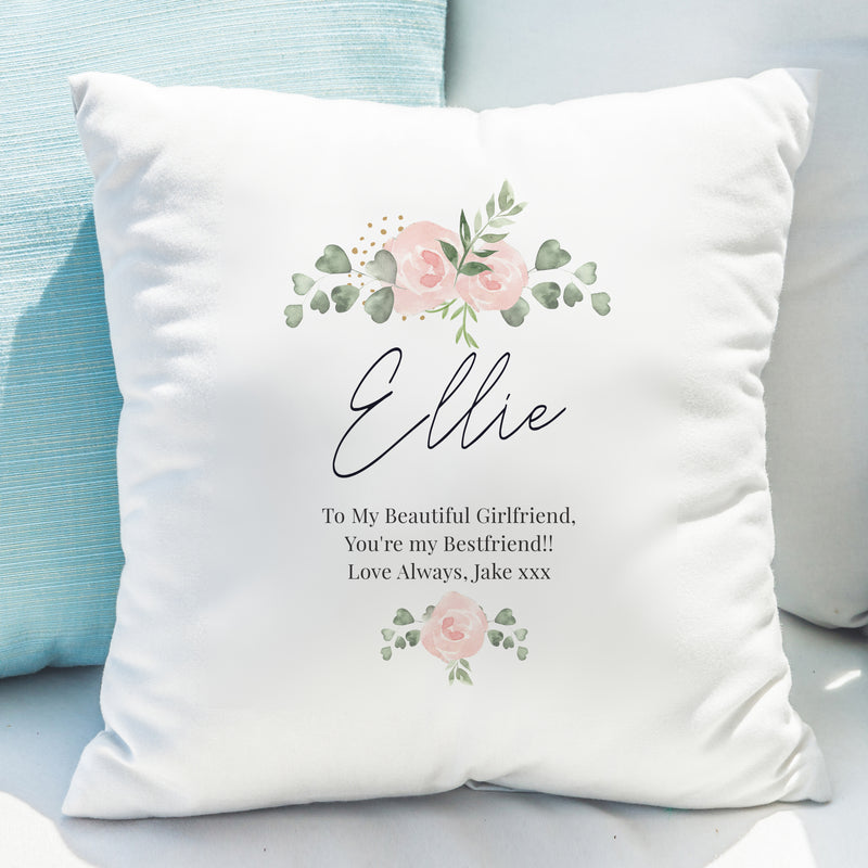 Personalised Floral Cushion