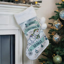 Personalised The Snowman and the Snowdog Luxury Silver Grey Stocking