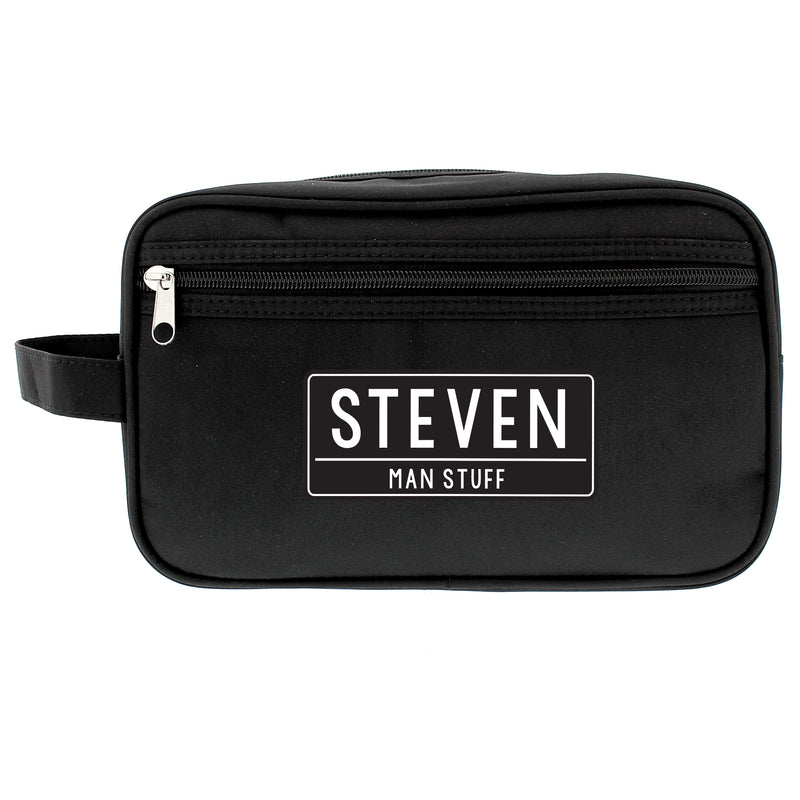 Personalised Black Toiletry Bag