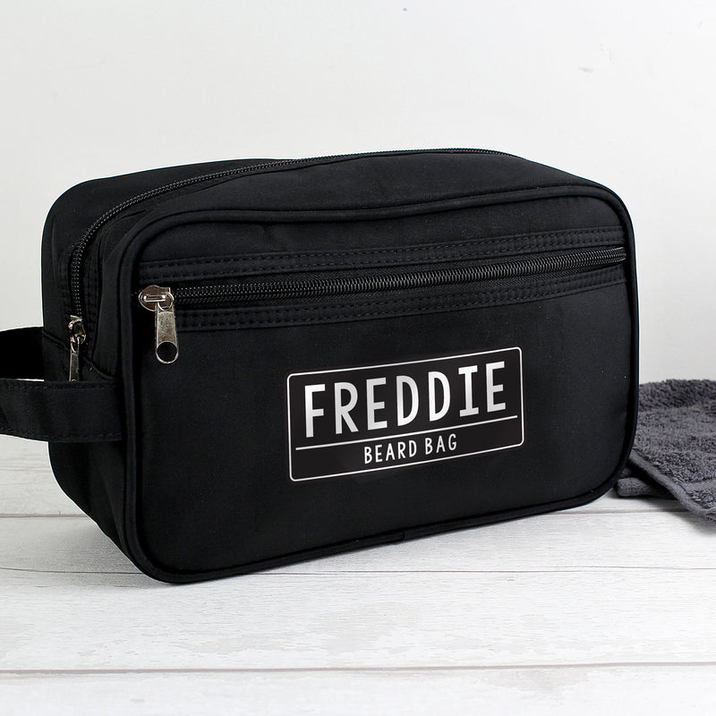 Personalised Black Toiletry Bag