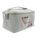 Personalised Geometric Floral Grey Toiletry Bag