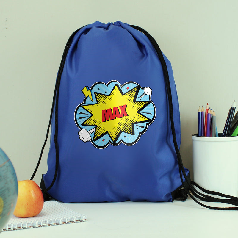 Personalised Super Hero Blue Kit Bag