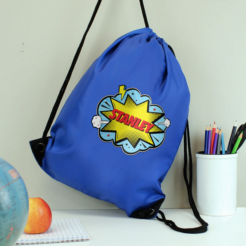 Personalised Super Hero Blue Kit Bag
