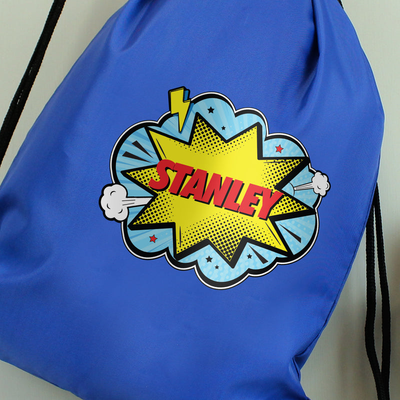 Personalised Super Hero Blue Kit Bag