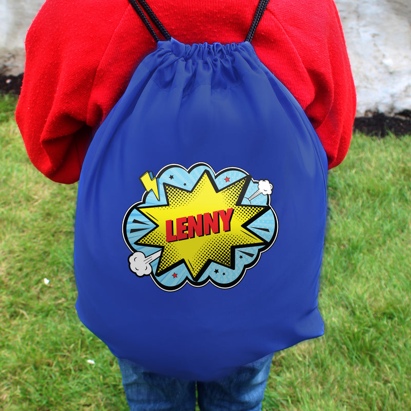 Personalised Super Hero Blue Kit Bag