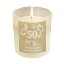 Personalised 50th Golden Wedding Anniversary Candle Jar