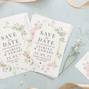 Personalised Floral Wedding Save the Dates Pack of 36