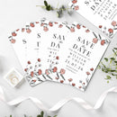 Personalised Pink Floral Set of 36 Wedding Save the Dates