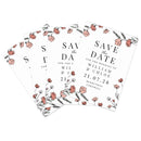 Personalised Pink Floral Set of 36 Wedding Save the Dates