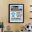 Personalised Football News Black Poster Frame