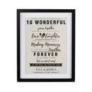 Personalised Anniversary Black Poster Frame