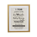Personalised Anniversary Oak Poster Frame