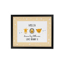 Personalised Scandi Animals Black Poster Frame