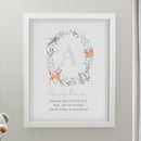 Personalised Woodland Initial White Poster Frame