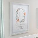 Personalised Woodland Initial White Poster Frame