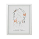 Personalised Woodland Initial White Poster Frame