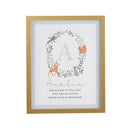 Personalised Woodland Initial Oak Poster Frame