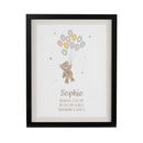 Personalised Teddy Balloon Black Poster Frame