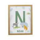 Personalised Animal Initial Oak Poster Frame