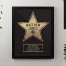 Personalised Star Award Black Poster Frame